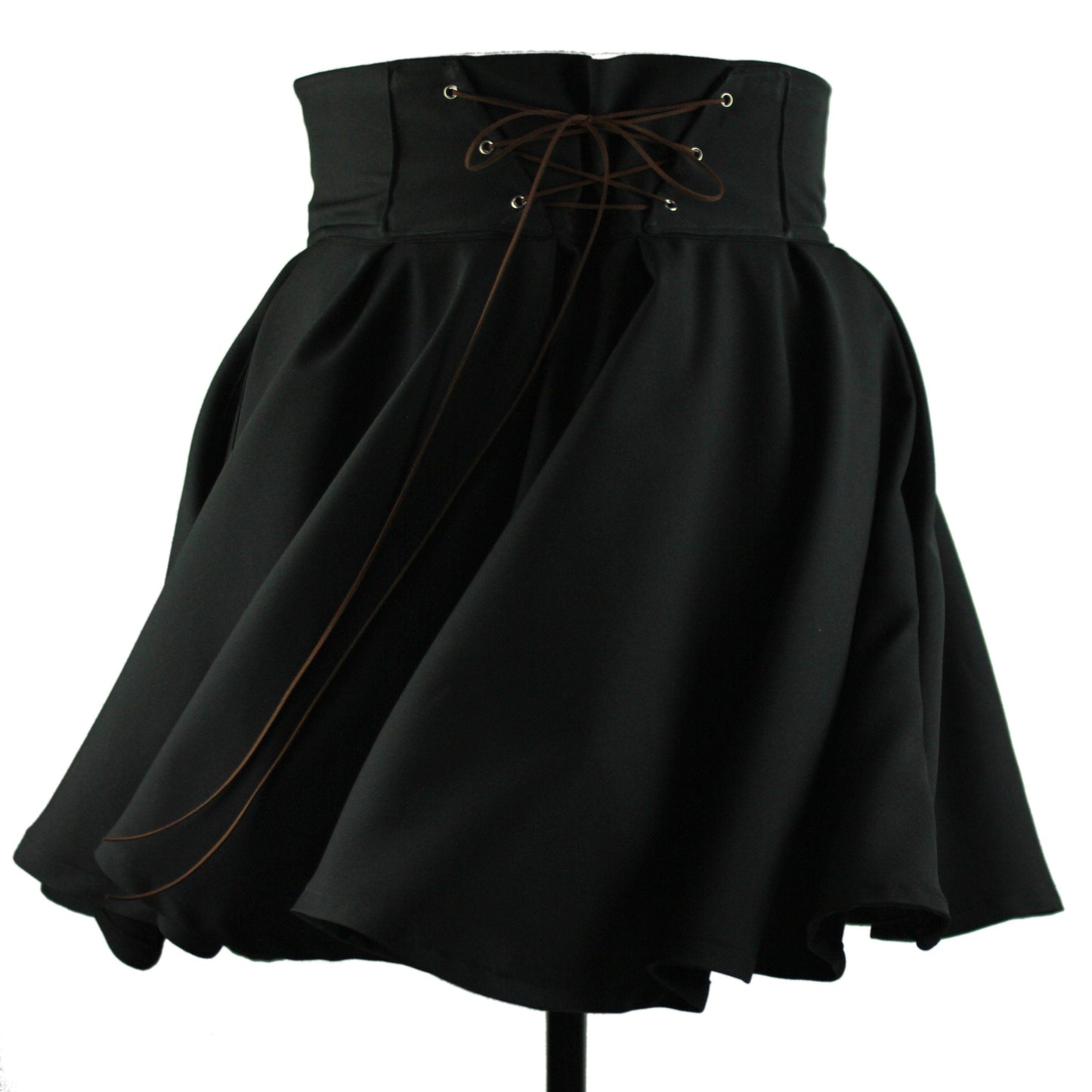 47in Skirt with POCKETS (XL) Black Abyss - Handmade High Waisted Adjustable Waist Circle Skirt with BIG Pockets - One Zippered/One Regular