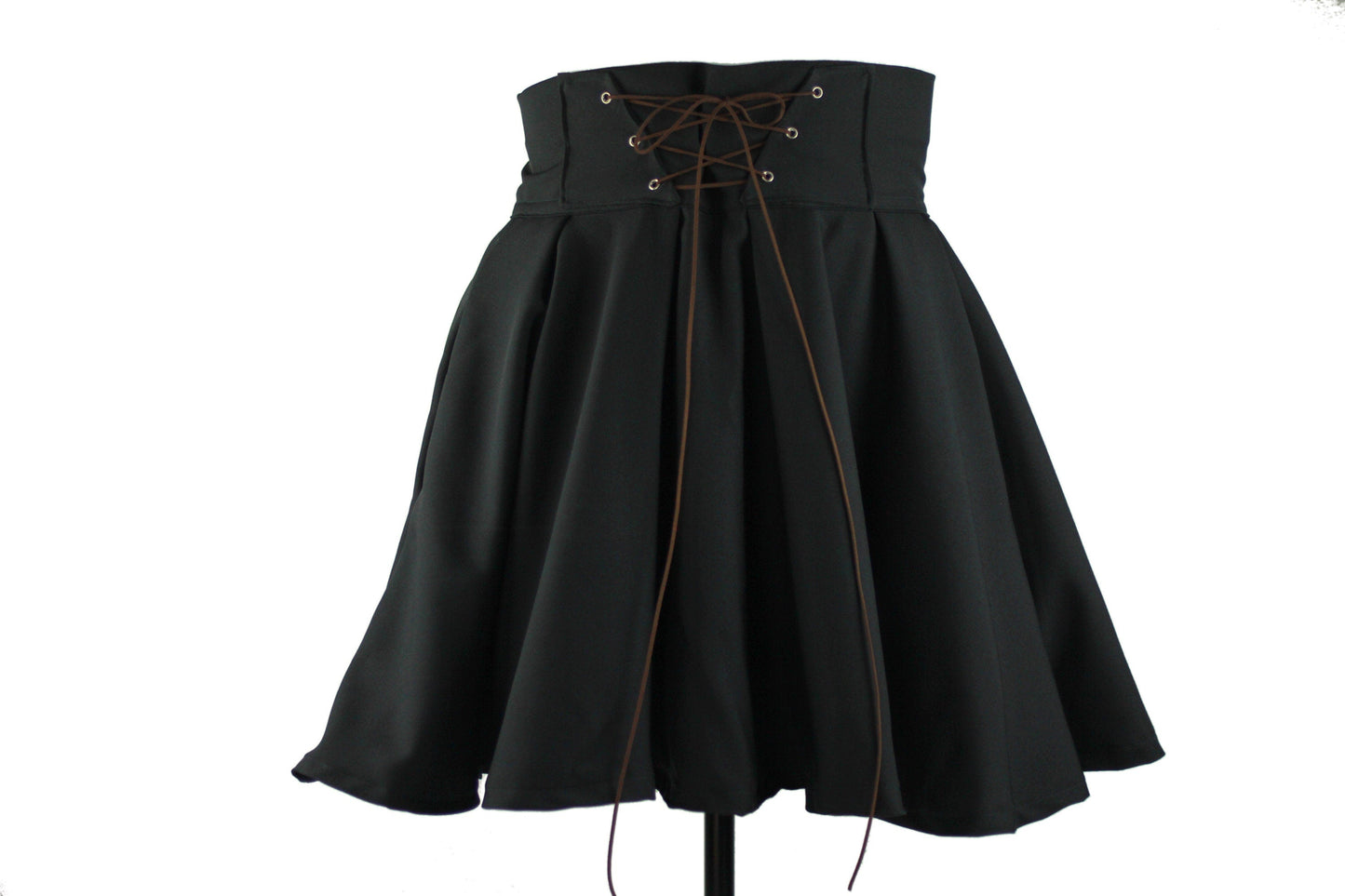 47in Skirt with POCKETS (XL) Black Abyss - Handmade High Waisted Adjustable Waist Circle Skirt with BIG Pockets - One Zippered/One Regular