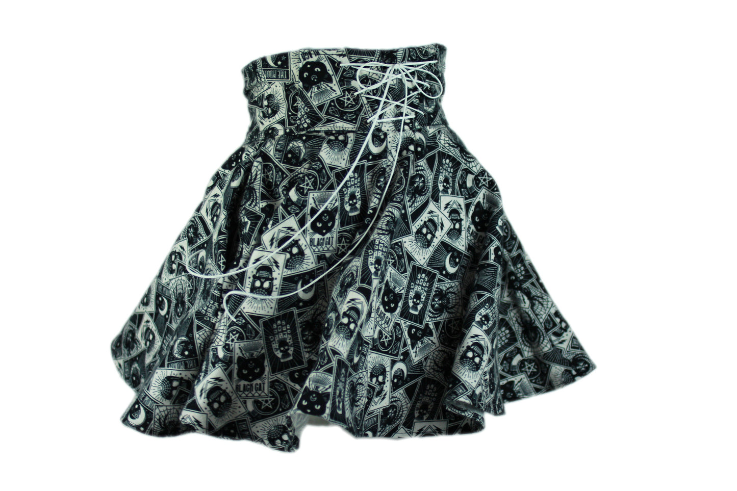 32in Skirt with POCKETS (SMALL) Divination No. 14 - Zippered Pocket on One Side - Handmade High Waisted Adjustable Waist Circle Skirt with BIG Pockets