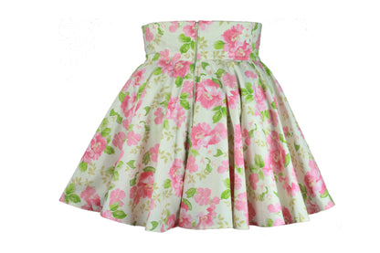 40in Skirt with POCKETS (Large) Blushing Floral No. 10 - One Zippered Pocket - Handmade High Waisted Adjustable Waist Circle Skirt with BIG Pockets - One Zippered Pocket/One Regular Pocket