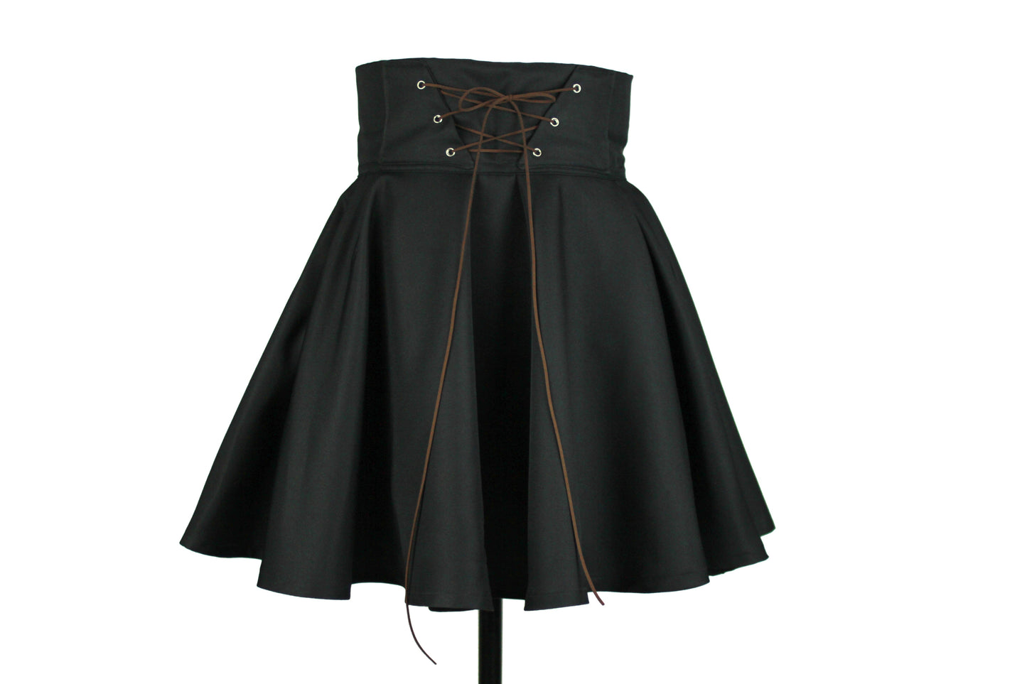 30in Skirt with POCKETS (SMALL) Black Abyss - Handmade High Waisted Adjustable Waist Circle Skirt with BIG Pockets - One Zippered Pocket/ One Regular Pocket