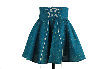 35in Skirt with POCKETS (MEDIUM) - Magical Girl No. 20 - Handmade High Waisted Adjustable Waist Circle Skirt with BIG Pockets - One Regular Pocket/One Zippered Pocket