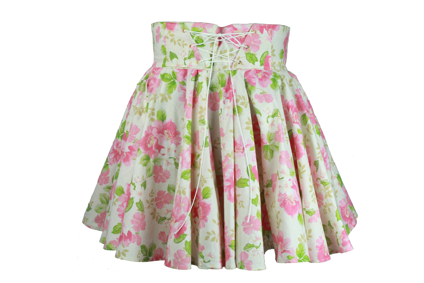 40in Skirt with POCKETS (Large) Blushing Floral No. 10 - One Zippered Pocket - Handmade High Waisted Adjustable Waist Circle Skirt with BIG Pockets - One Zippered Pocket/One Regular Pocket