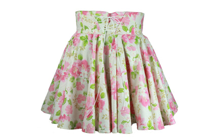 40in Skirt with POCKETS (Large) Blushing Floral No. 10 - One Zippered Pocket - Handmade High Waisted Adjustable Waist Circle Skirt with BIG Pockets - One Zippered Pocket/One Regular Pocket