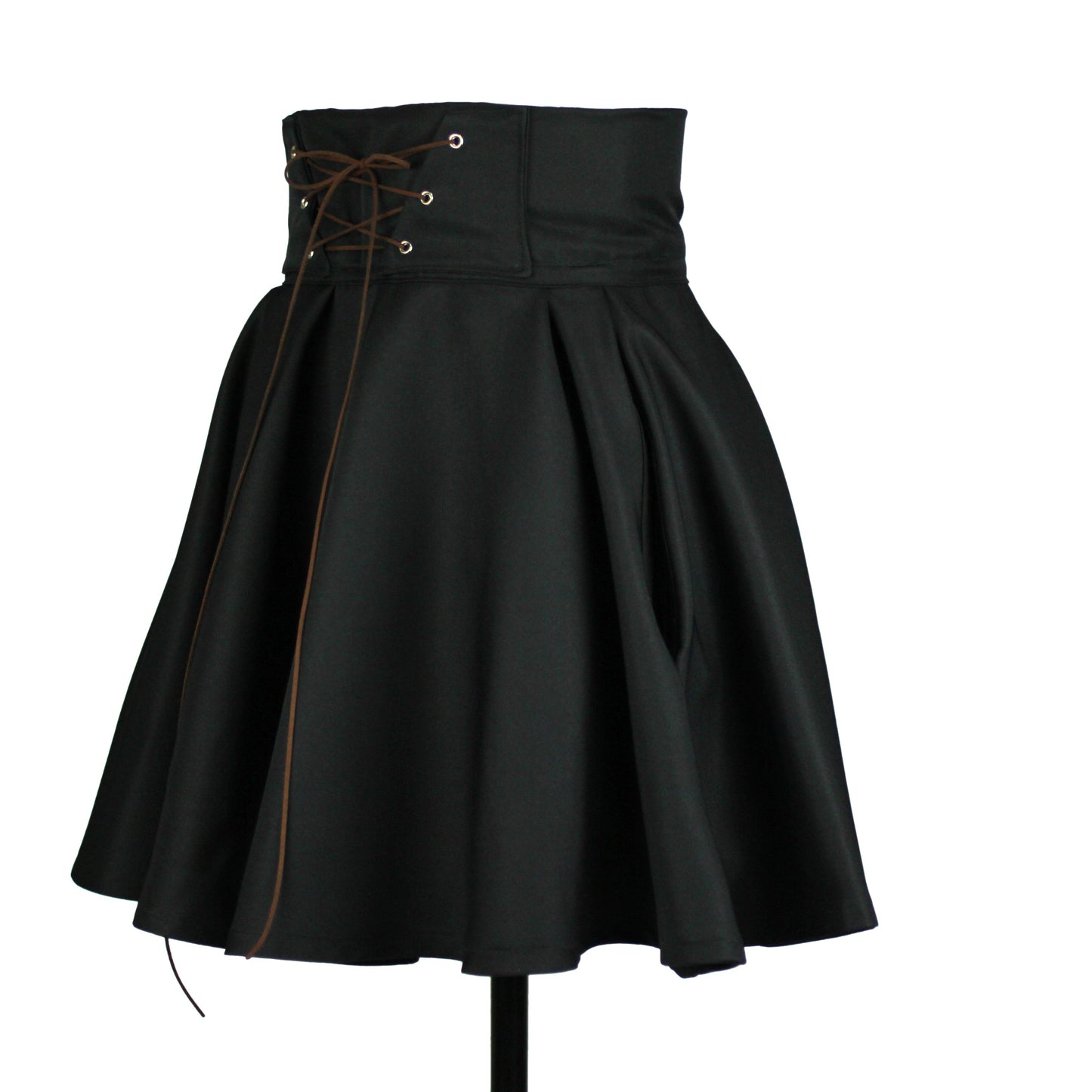 32in Skirt with POCKETS (SMALL) Black Abyss - Handmade High Waisted Adjustable Waist Circle Skirt with BIG Pockets