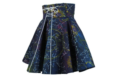 28in Skirt with POCKETS (SMALL) Galaxy Queen No. 9 - Handmade High Waisted Adjustable Waist Circle Skirt with BIG Pockets - One Zippered Pocket/ One Regular Pocket
