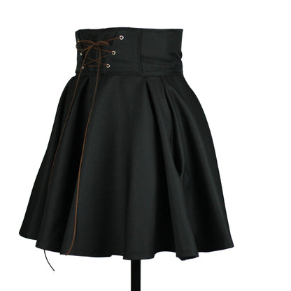 30in Skirt with POCKETS (SMALL) Black Abyss - Handmade High Waisted Adjustable Waist Circle Skirt with BIG Pockets - One Zippered Pocket/ One Regular Pocket