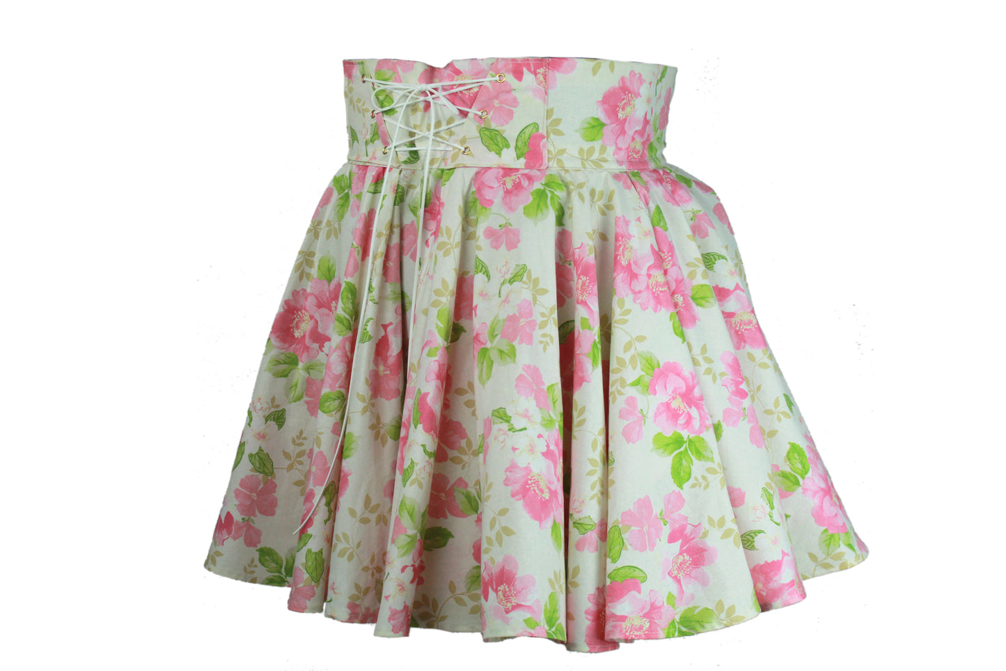 40in Skirt with POCKETS (Large) Blushing Floral No. 10 - One Zippered Pocket - Handmade High Waisted Adjustable Waist Circle Skirt with BIG Pockets - One Zippered Pocket/One Regular Pocket