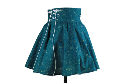 35in Skirt with POCKETS (MEDIUM) - Magical Girl No. 20 - Handmade High Waisted Adjustable Waist Circle Skirt with BIG Pockets - One Regular Pocket/One Zippered Pocket