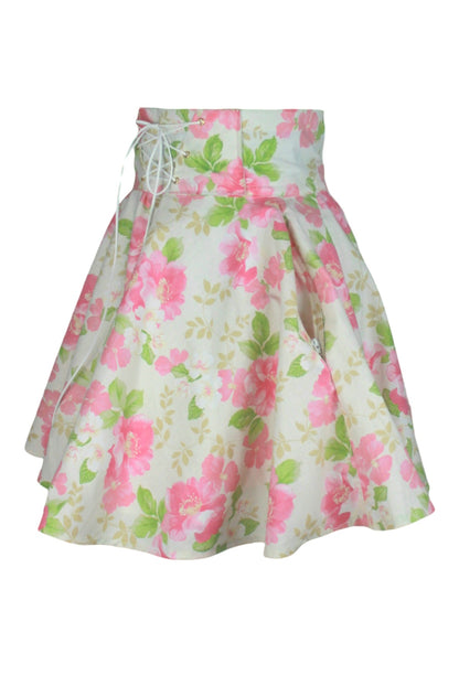 28in Skirt with POCKETS (Small) Blushing Floral No. 11 - One Zippered Pocket - Handmade High Waisted Adjustable Waist Circle Skirt with BIG Pockets