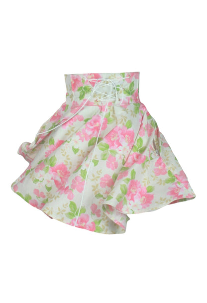 28in Skirt with POCKETS (Small) Blushing Floral No. 11 - One Zippered Pocket - Handmade High Waisted Adjustable Waist Circle Skirt with BIG Pockets