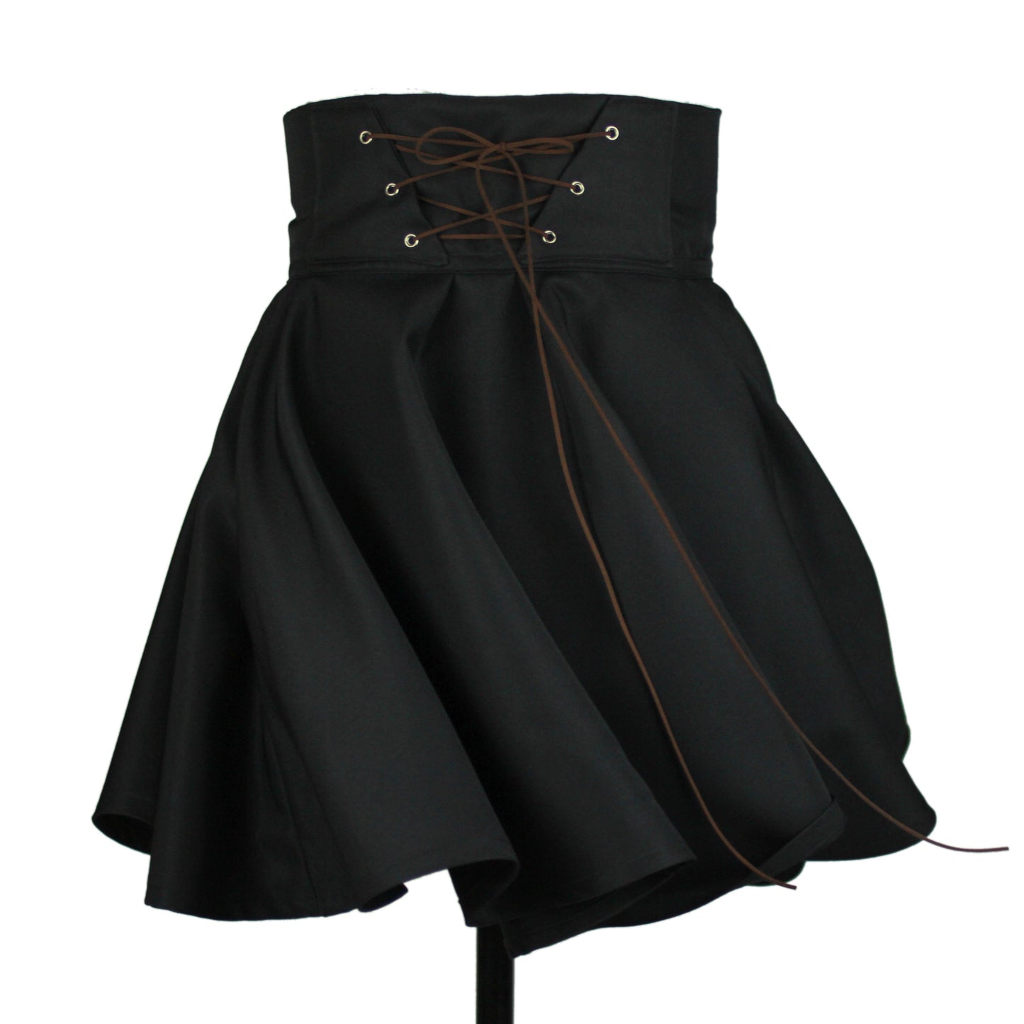 34in Skirt with POCKETS (MEDIUM) Black Abyss - Handmade High Waisted Adjustable Waist Circle Skirt with BIG Pockets - One Zippered Pocket/ One Regular Pocket