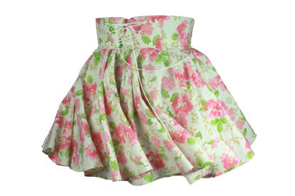 40in Skirt with POCKETS (Large) Blushing Floral No. 10 - One Zippered Pocket - Handmade High Waisted Adjustable Waist Circle Skirt with BIG Pockets - One Zippered Pocket/One Regular Pocket