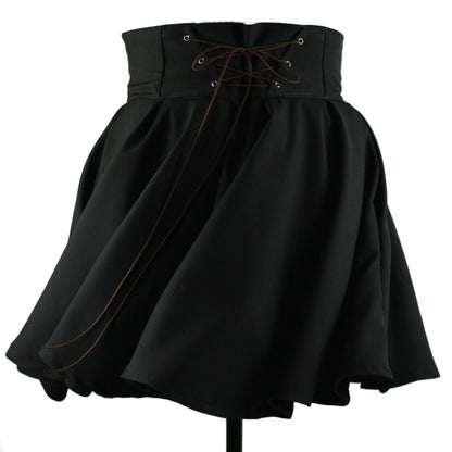 47in Skirt with POCKETS (XL) Black Abyss - Handmade High Waisted Adjustable Waist Circle Skirt with BIG Pockets - One Zippered/One Regular