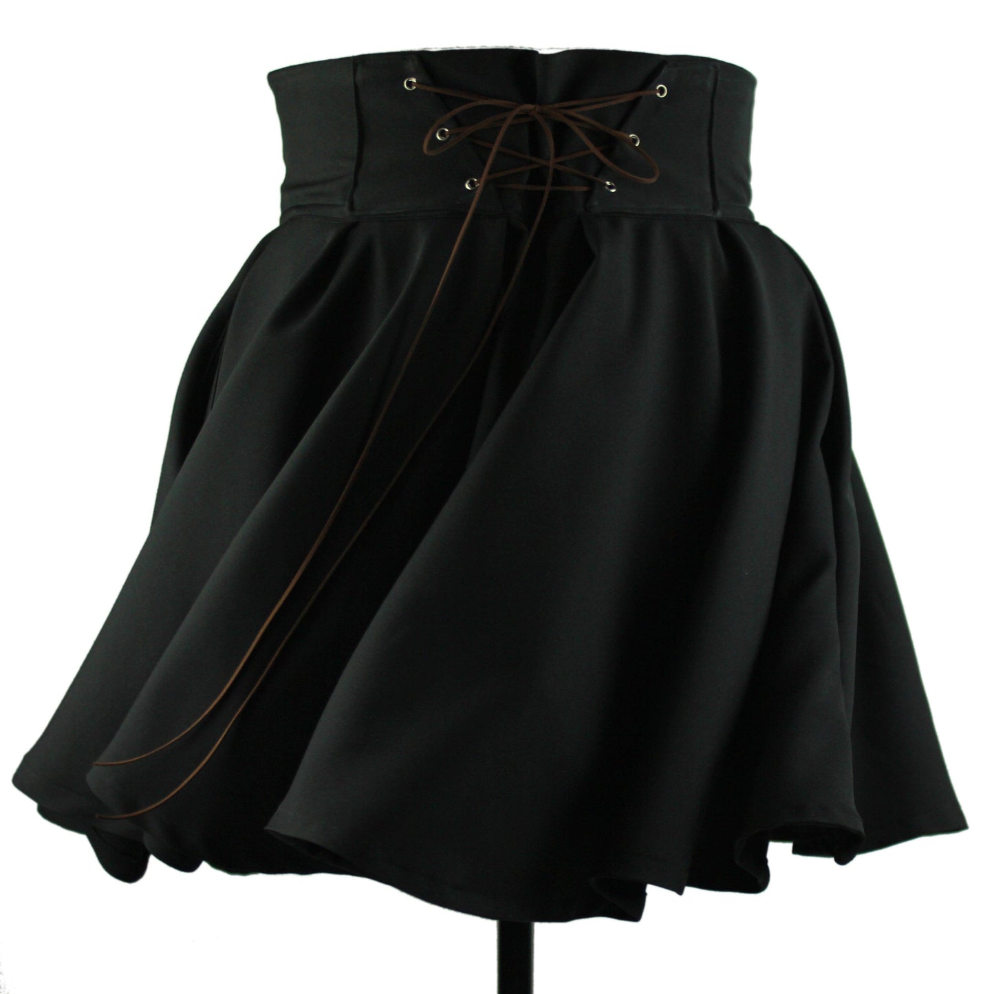 43in Skirt with POCKETS (XL) Black Abyss - Handmade High Waisted Adjustable Waist Circle Skirt with BIG Pockets - One Zippered Pocket/One Regular Pocket