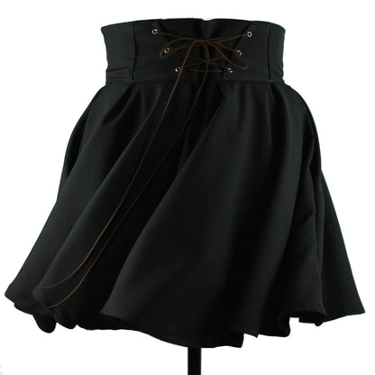 44in Skirt with POCKETS (XL) Black Abyss - Handmade High Waisted Adjustable Waist Circle Skirt with BIG Pockets - One Zippered Pocket/One Regular Pocket