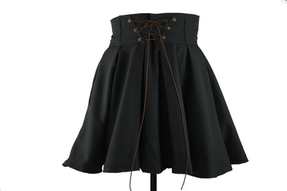 40in Skirt with POCKETS (LARGE) Black Abyss - Handmade High Waisted Adjustable Waist Circle Skirt with BIG Pockets - One Zippered Pocket/One Regular Pocket
