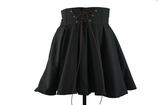 47in Skirt with POCKETS (XL) Black Abyss - Handmade High Waisted Adjustable Waist Circle Skirt with BIG Pockets - One Zippered/One Regular