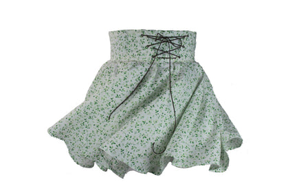 34.5in Skirt with POCKETS (Medium) Serenity Leaves No. 10 - Handmade High Waisted Adjustable Waist Circle Skirt with BIG Pockets - One Zippered Pocket
