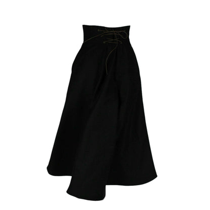 WOOL LUX 32in Maxi Skirt with POCKETS (Small) - Midnight Maxi - Handmade High Waisted Adjustable Waist Skirt with BIG Pockets - One Zippered Pocket/One Regular Pocket