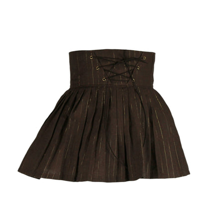 ROOAK 31in Mini Mini Pleated Skirt with POCKETS (SMALL) - SUPER LIMITED EDITION - Handmade High Waisted Adjustable Waist Circle Skirt with BIG Pockets - One Zippered Pocket/ One Regular Pocket