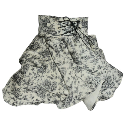 ROOAK 30.5in Skirt with POCKETS (SMALL) - Royal Toile No.1 - SUPER LIMITED EDITION - Handmade High Waisted Adjustable Waist Circle Skirt with BIG Pockets - One Zippered Pocket/ One Regular Pocket