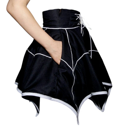 30in Skirt with POCKETS (SMALL) Spider Web No. 2 - SUPER LIMITED EDITION - Handmade High Waisted Adjustable Waist Circle Skirt with BIG Pockets - One Zippered Pocket/ One Regular Pocket