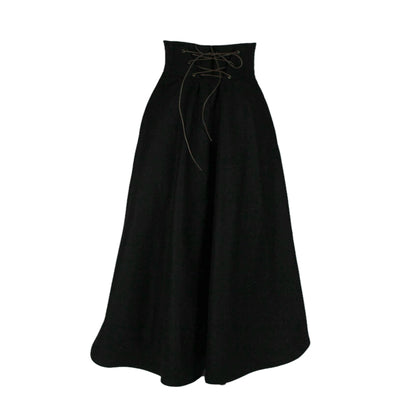 WOOL LUX 32in Maxi Skirt with POCKETS (Small) - Midnight Maxi - Handmade High Waisted Adjustable Waist Skirt with BIG Pockets - One Zippered Pocket/One Regular Pocket