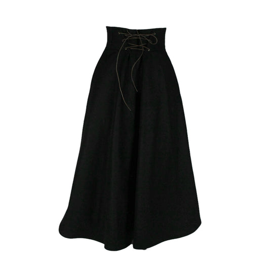 WOOL LUX 32in Maxi Skirt with POCKETS (Small) - Midnight Maxi - Handmade High Waisted Adjustable Waist Skirt with BIG Pockets - One Zippered Pocket/One Regular Pocket