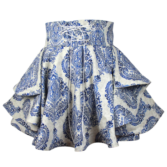 ROOAK 35in Skirt with POCKETS (MEDIUM) - Damask de la Reine No. 1 - SUPER LIMITED EDITION - Handmade High Waisted Adjustable Waist Circle Skirt with BIG Pockets - One Zippered Pocket/ One Regular Pocket