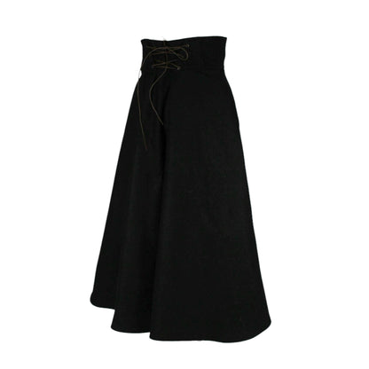 WOOL LUX 32in Maxi Skirt with POCKETS (Small) - Midnight Maxi - Handmade High Waisted Adjustable Waist Skirt with BIG Pockets - One Zippered Pocket/One Regular Pocket
