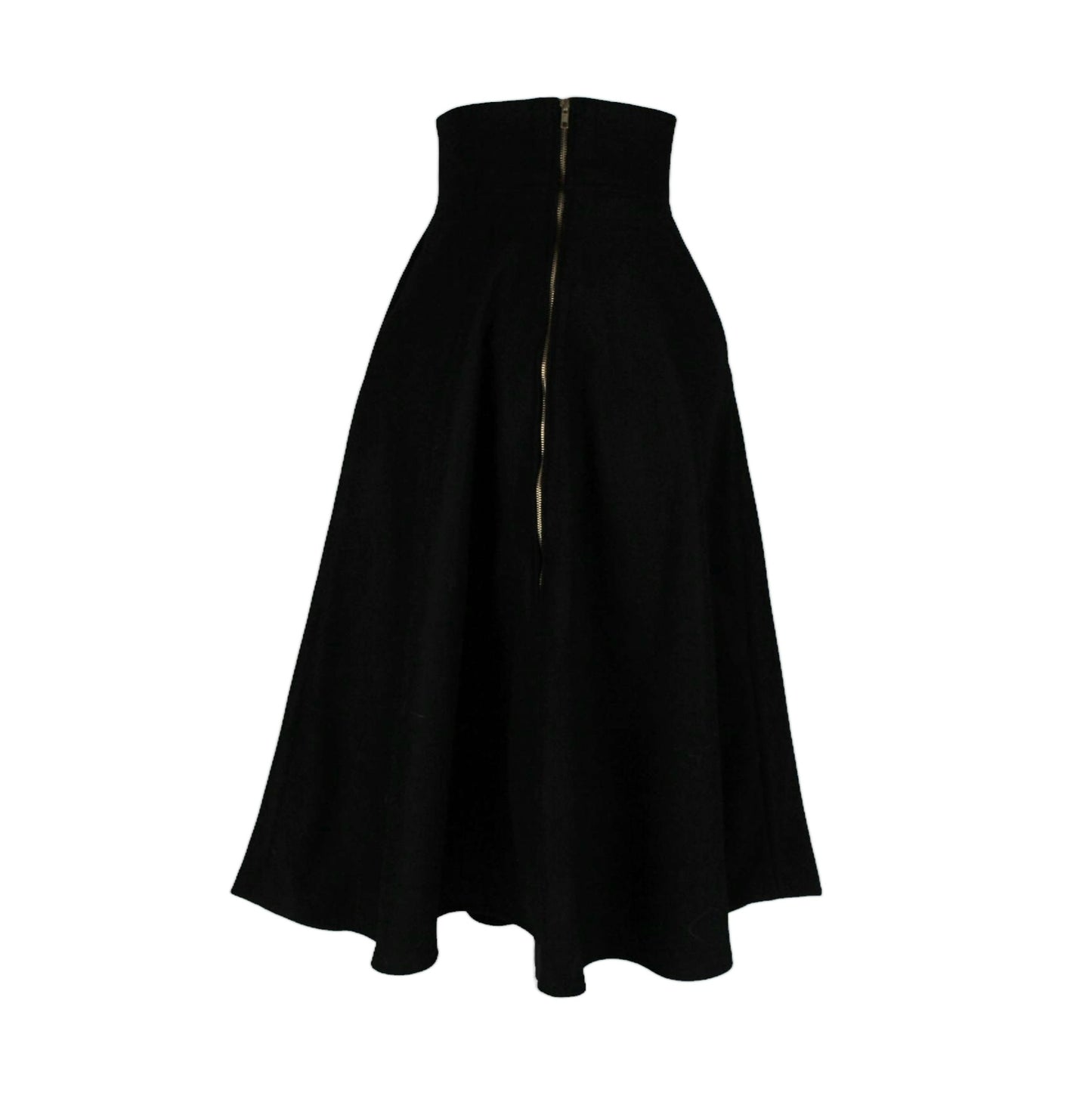 WOOL LUX 32in Maxi Skirt with POCKETS (Small) - Midnight Maxi - Handmade High Waisted Adjustable Waist Skirt with BIG Pockets - One Zippered Pocket/One Regular Pocket