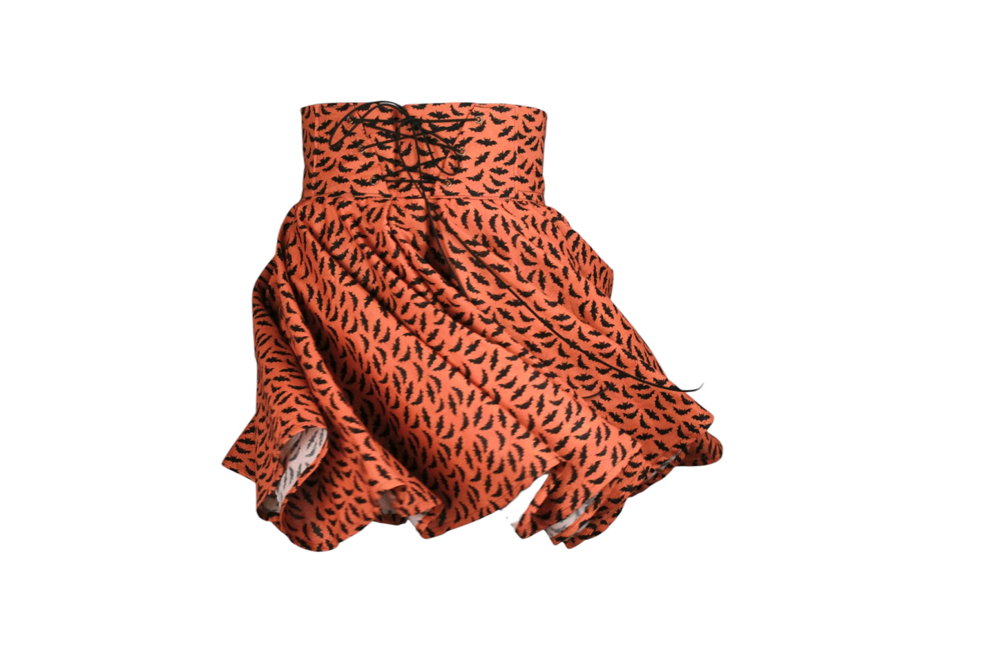 31in Skirt with POCKETS (Small) - Bat Girl No. 1 - Handmade High Waisted Adjustable Waist Circle Skirt with BIG Pockets - One Zippered Pocket/One Regular Pocket