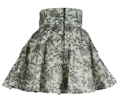 ROOAK 30.5in Skirt with POCKETS (SMALL) - Royal Toile No.1 - SUPER LIMITED EDITION - Handmade High Waisted Adjustable Waist Circle Skirt with BIG Pockets - One Zippered Pocket/ One Regular Pocket