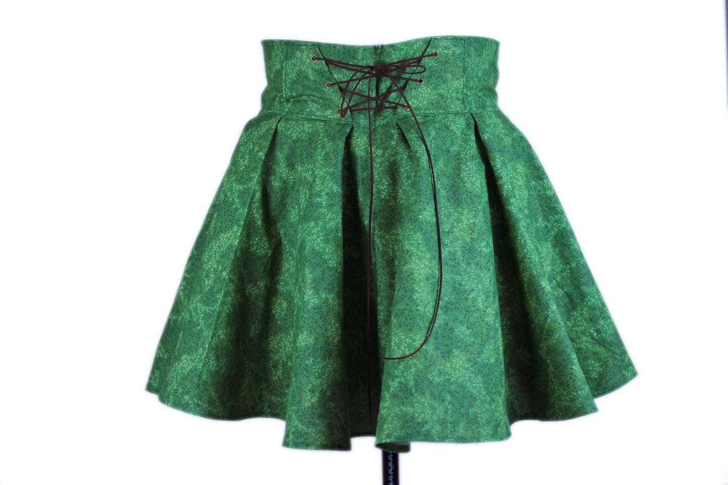 36in Skirt with POCKETS (Medium) Green Nymph No. 14 - Handmade High Waisted Adjustable Waist Circle Skirt with BIG Pockets