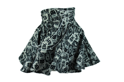 38in Skirt with 1 Zippered/1 Regular Pockets (Large) - Divination No. 13 - Handmade High Waisted Adjustable Waist Circle Skirt with BIG Pockets