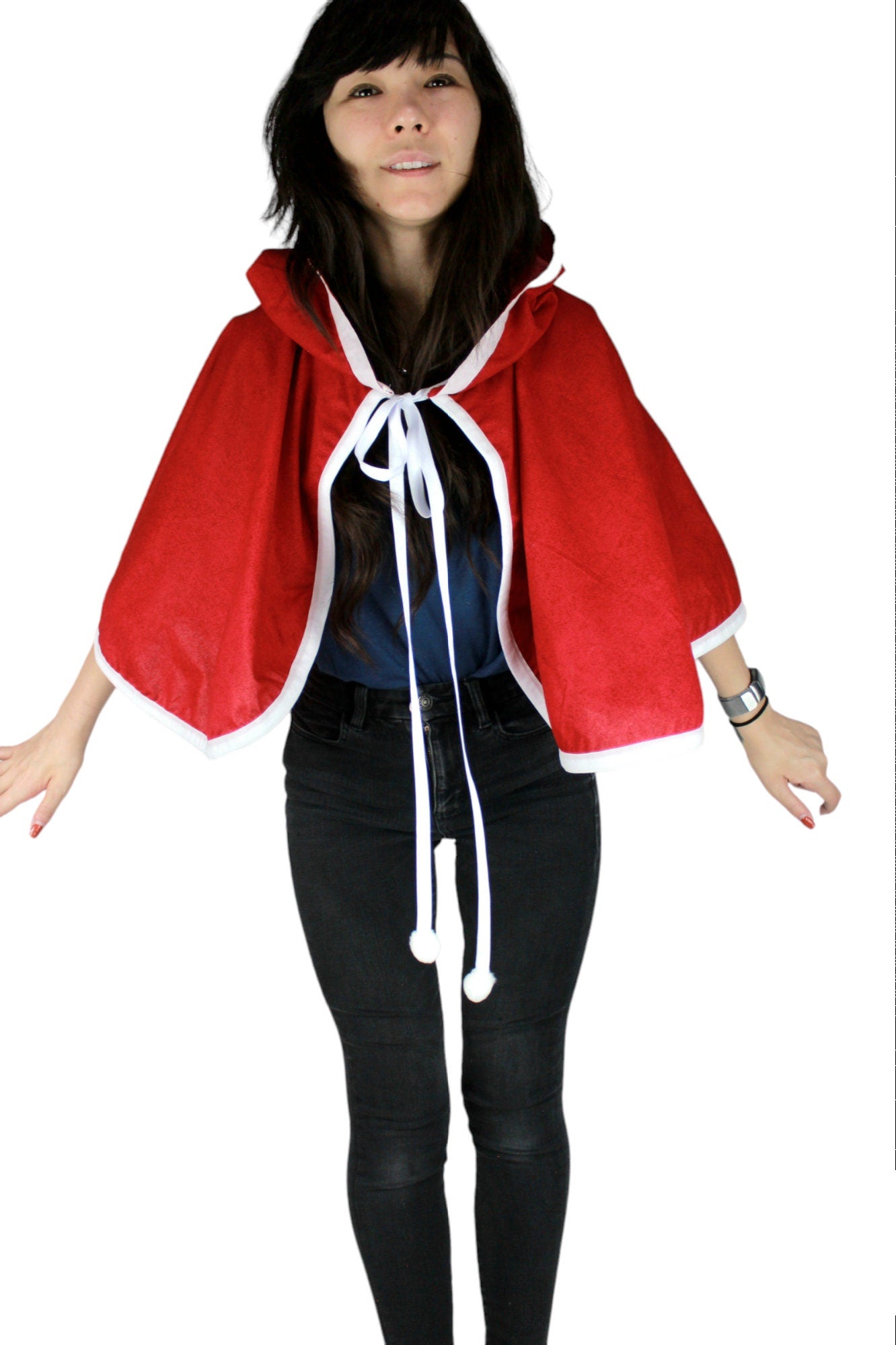 Santa Slay Hooded Capelet (Small) - 31"