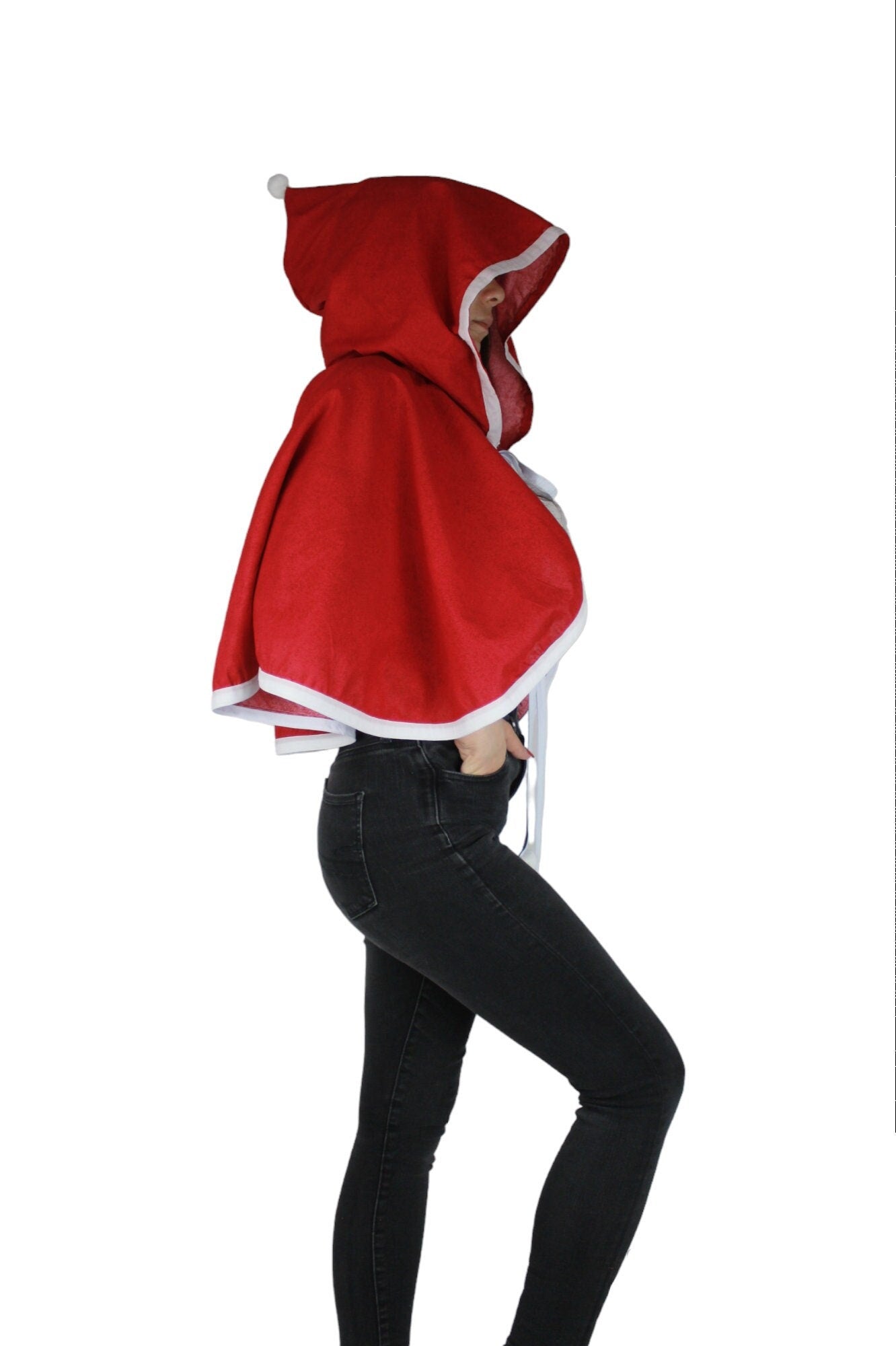 Santa Slay Hooded Capelet (Small) - 31"